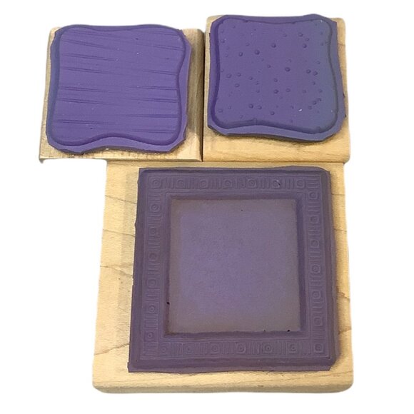 Stampin Up! Rubber Wooden Stamps Little Layers Abstract Patterns Picture Frame B - Picture 3 of 6